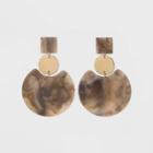 Disc Drop Earrings - A New Day Natural, Women's,