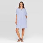 Women's Collared Front Button-down Tunic Dress - Prologue