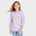 Girls' Crewneck Fleece Pullover Sweatshirt - Cat & Jack Lilac