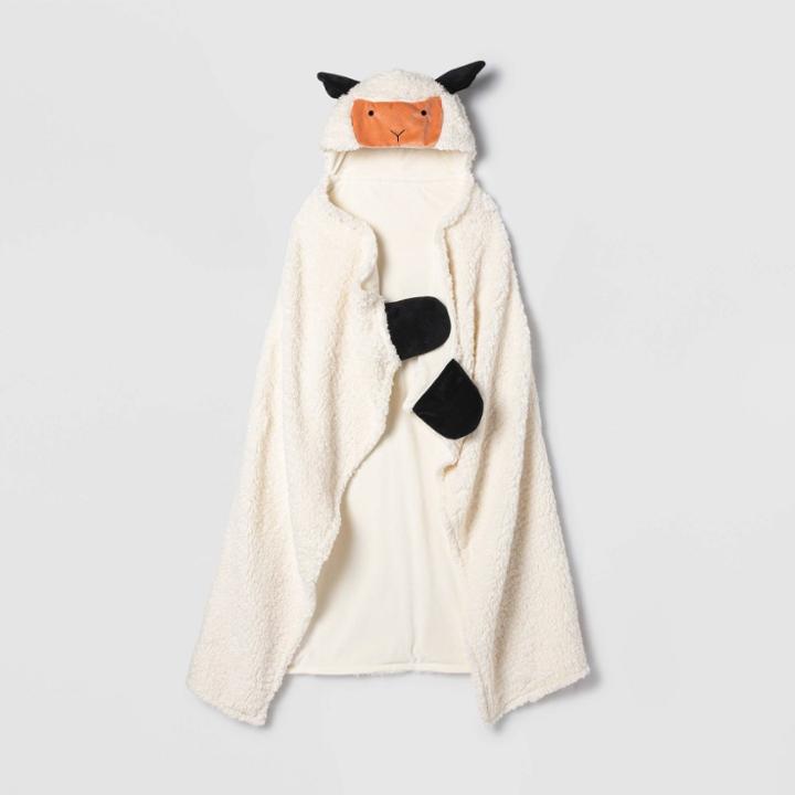 Sheep Hooded Blanket - Pillowfort , Black/white