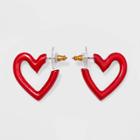 Sugarfix By Baublebar Mini Enamel Heart Earrings - Red, Women's