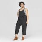Women's Plus Size Sleeveless Belted Overalls - Universal Thread Gray