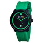 Women's Crayo Fresh Watch With Hinged Rubber Strap - Green/black