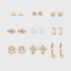 Mixed Cross, Eye, And Geometric Multi Earring Set 9ct - Wild Fable,