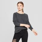 Women's Long Sleeve Crew Neck T-shirt - Universal Thread Gray