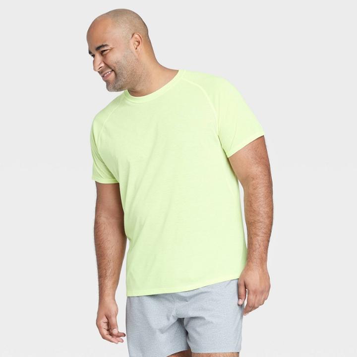 Men's Short Sleeve Run T-shirt - All In Motion Bright Lemon S, Bright Yellow