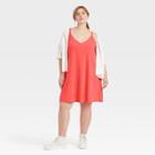 Women's Plus Size Razor Back Knit Tank Dress - Universal Thread Coral Orange