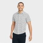 Men's Short Sleeve Knit Button-down Shirt - Goodfellow & Co White