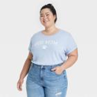 Modern Lux Women's Plus Size Dog Mom Short Sleeve Graphic T-shirt - Blue