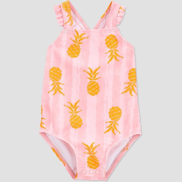 Baby Girls' Striped Pineapple Print One Piece Swimsuit - Just One You Made By Carter's