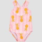 Baby Girls' Striped Pineapple Print One Piece Swimsuit - Just One You Made By Carter's