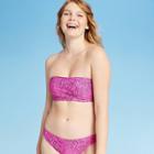 Women's Bralette Bikini Top - Xhilaration Pink Snake Print L, Women's,