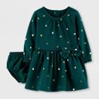 Baby Girls' Emerald Long Sleeve Dress - Just One You Made By Carter's Green Newborn, Girl's
