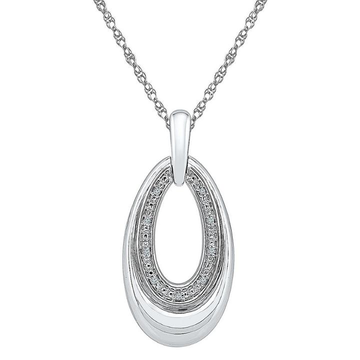 Target Diamond Accent White Diamond Prong Set Fashion Pendant In Sterling Silver (ij-i2-i3), Women's