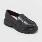 Women's Paris Platform Loafers - A New Day Black
