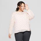 Women's Plus Size Long Sleeve Crew Neck Chiffon Blouse - Ava & Viv Pink X