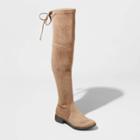 Women's Sidney Microsuede Over The Knee Boots - A New Day Taupe