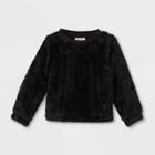 Toddler Girls' Sherpa Pullover Sweatshirt - Cat & Jack Black