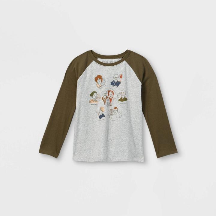 Ev Black History Month Black History Month Kids' Historical Figures Long Sleeve Graphic T-shirt - Heather Gray