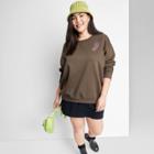 Women's Plus Size Dad Sweatshirt - Wild Fable Brown