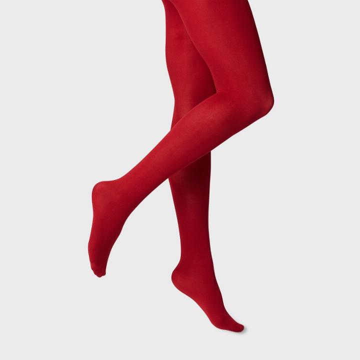 Women's 50d Opaque Tights - A New Day Red 1x/2x,