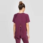 Women's Tie Back Short Sleeve T-shirt - Joylab Plum (purple)