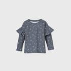 Grayson Mini Toddler Girls' Floral Ruffle Sweatshirt - Navy