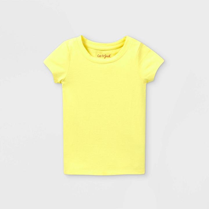 Toddler Girls' Solid Short Sleeve T-shirt - Cat & Jack Yellow