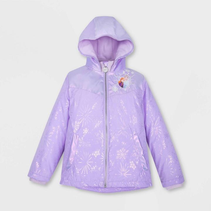 Girls' Disney Frozen 2 Rain Jacket - Purple 3 - Disney