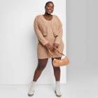 Women's Plus Size Cropped Cozy Cardigan - Wild Fable Taupe