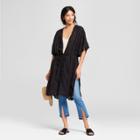 Women's Kimono - Needlework Black