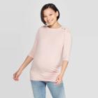 Maternity Long Sleeve Snap Shoulder Nursing Sweatshirt - Isabel Maternity By Ingrid & Isabel Smoked Pink S, Infant Girl's