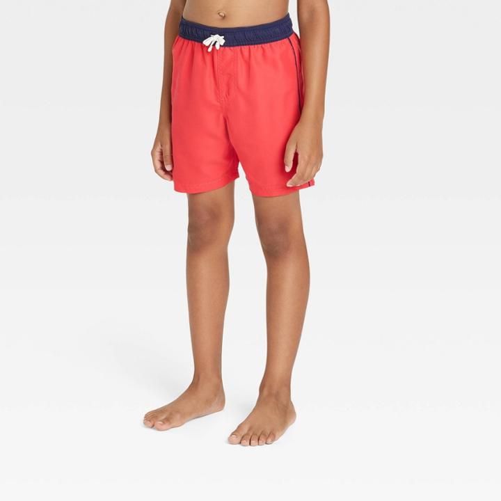 Boys' Solid Swim Shorts - Cat & Jack Red
