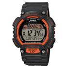 Men's Casio Solar Powered Runner Watch With Orange Accents - Black (stls100h-4avcf)