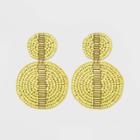 Chartreuse Seedbead Circle Statement Earrings - A New Day Citrus Yellow, Women's