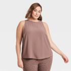 Women's Plus Size Racer Tank Top - A New Day Brown