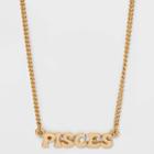 Zodiac Pisces Pendant Necklace - Wild Fable Gold
