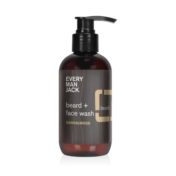 Every Man Jack Men's Nourishing Sandalwood Beard + Face Wash With Aloe And Coconut