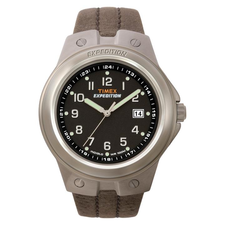 Men's Timex Expedition Watch With Leather Strap - Silver/black/brown T49631jt,