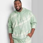 Men's Big & Tall Fleece Hoodie Sweatshirt - Original Use Green Tie-dye
