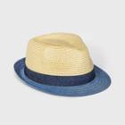 Baby Boys' Straw Fedora Hat - Cat & Jack Blue/white Newborn