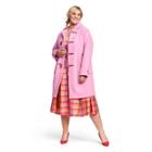 Women's Plus Size Long Sleeve Hooded Duffel Coat - Isaac Mizrahi For Target Pink 1x, Women's,