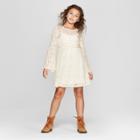 Girls' Lurex Lace A Line Dress - Art Class Ivory