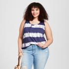 Women's Plus Size Lafayette Knit Tank Top - Universal Thread Navy Tie Dye