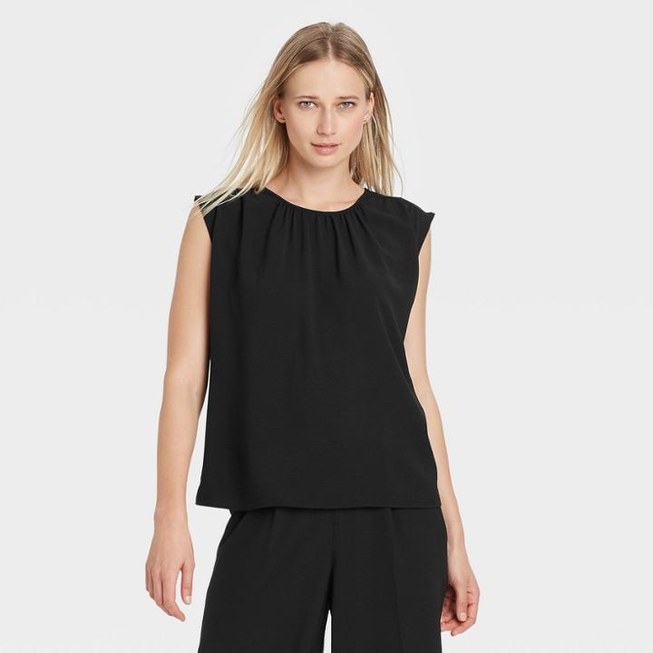 Women's Short Sleeve Blouse - Who What Wear Black
