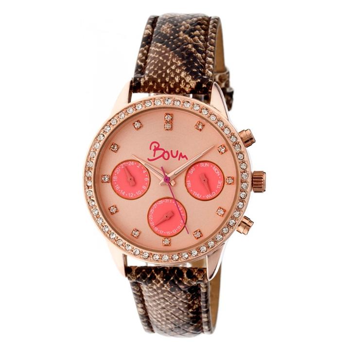 Women's Boum Serpent Watch With Crocodile-embossed Genuine Leather Strap-brown, Brown