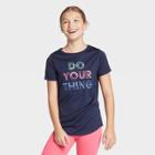 Petitegirls' Short Sleeve Do Your Thing Graphic T-shirt - All In Motion Navy Xs, Girl's, Blue