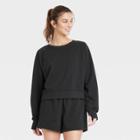 Women's French Terry Split Hem Sweatshirt - All In Motion Black