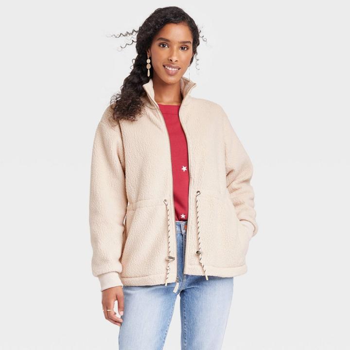 Women's Fleece Jacket - Universal Thread Cream