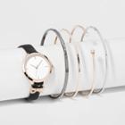Women's Bracelet Set Watch - A New Day Black/rose,